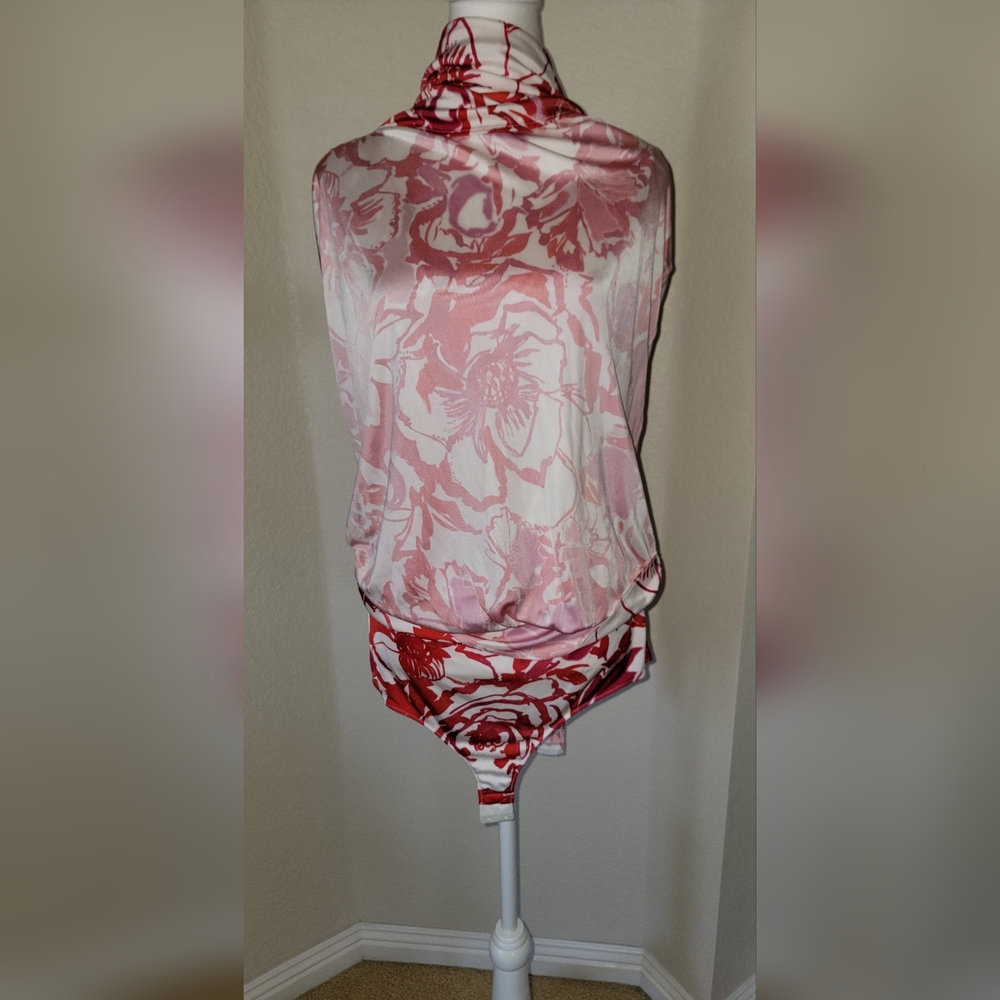 NWT Roberto Cavalli Floral V-Neck Long Sleeve Dress, Size 46 - Picture 8 of 10